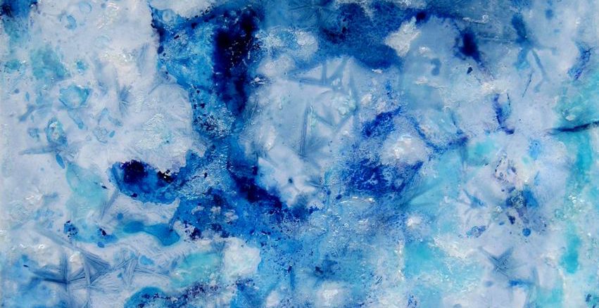 Acryl auf Yupo montiert auf Holz